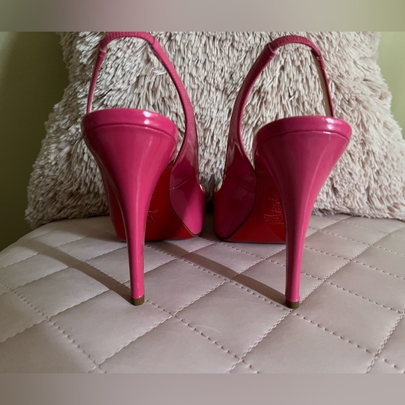 Christian Louboutin NWT Fuchsia Pink Platform Peep Toe Heels💕Price Firm - Picture 10 of 13